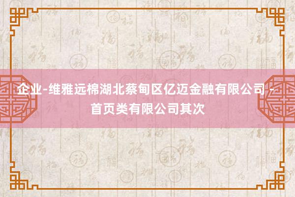 企业-维雅远棉湖北蔡甸区亿迈金融有限公司 - 首页类有限公司其次